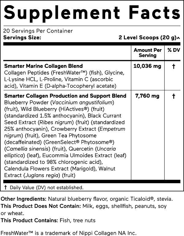 Smarter Skin Collagen ingredients list